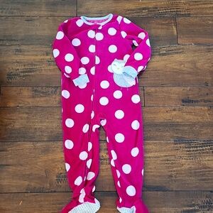 3/$15! Carter's 4t polka dot owl fleece zip up footie sleeper pajamas